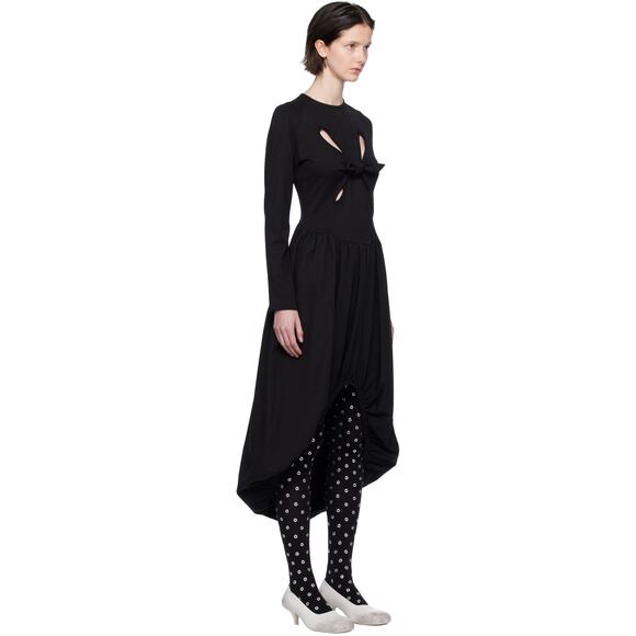 J.Kim Blake Bale Midi Dress Cutout Front Tie High Low Artsy Art to Wear Small